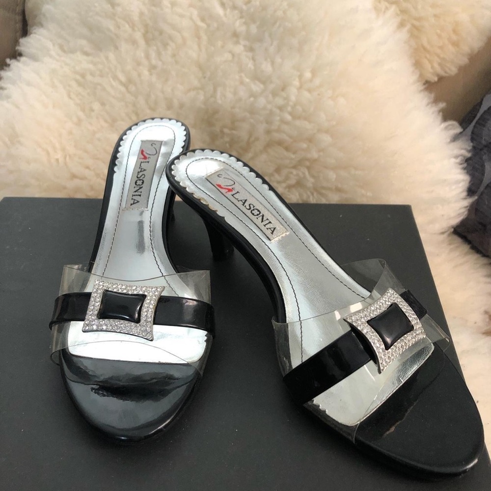Vintage transparent peep toe heels